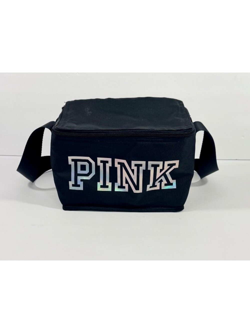 Victorias Secret Pink Black Insulated Lunch Cooler Bag Adjustable Strap